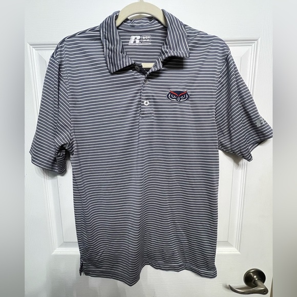Russell Athletic Other - Russell Athletic Men’s Striped Polyester FAU Owls Collared Polo, Size S